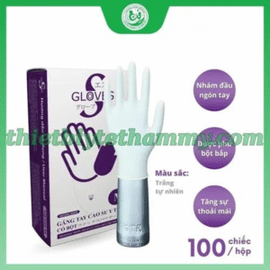 Găng tay y tế có bột VGlove 24cm màu trắng