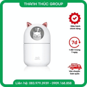 Đèn Xông Tinh Dầu Hình Mèo Dễ Thương Phát Sáng Đổi Màu